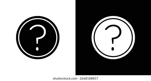 Question icon illustration in flat style. icon template color editable.