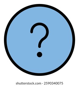 Question Icon Inquiry and Curiosity in Flat Line Color Style.