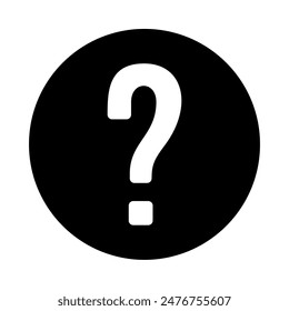 question icon inside circle, silhouette vector isolated on white background. simple and modern design