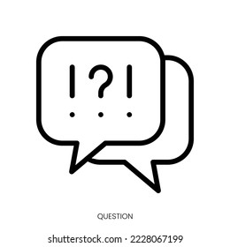 icono de interrogación. Diseño De Estilo De Arte De Línea Aislado En Fondo Blanco