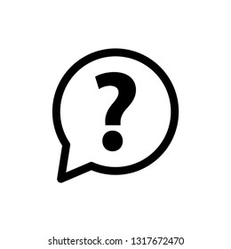 Question icon.  line style. Help  speech bubble symbol. Chat symbol with the Question icon. Vector icon for web site design, app. 