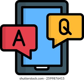 Question Icon Lineal Color Vector Illustration