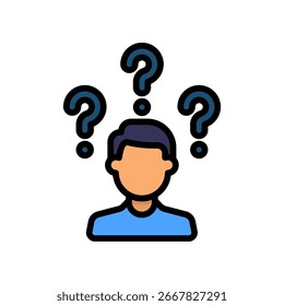 Ícone de Pergunta Ilustração de Vetor de Cor Linear