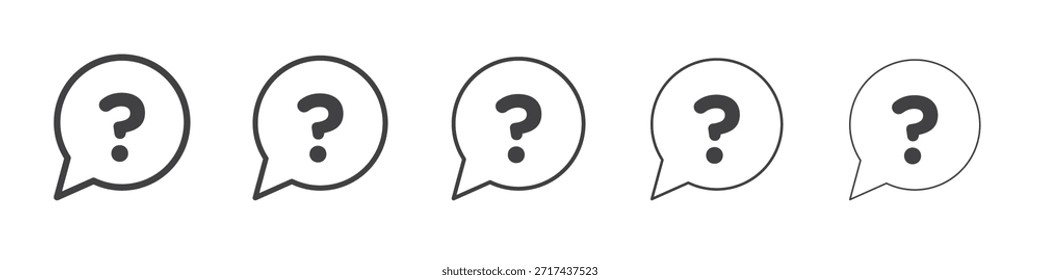 Icono de pregunta en el concepto de trazos lineales