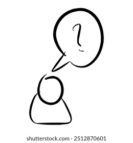 question icon lineart cartoon drawing