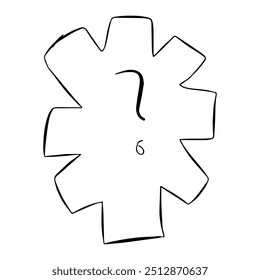question icon lineart cartoon drawing