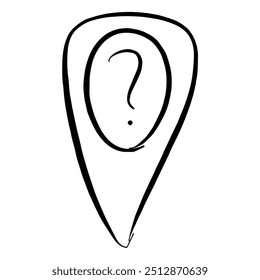 question icon lineart cartoon drawing