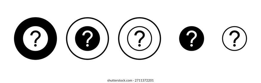 Diseño del logotipo del icono de la pregunta. signo y símbolo del signo de interrogación