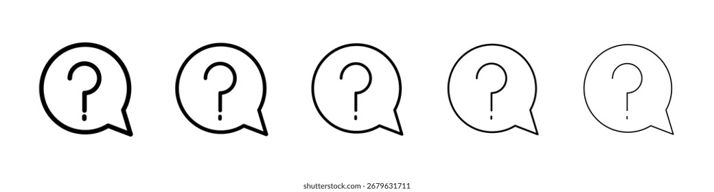 Fragesymbol-Logo in der Strichlinien-Sammlung
