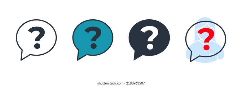Question icon logo vector illustration. Question mark symbol template for graphic and web design collection