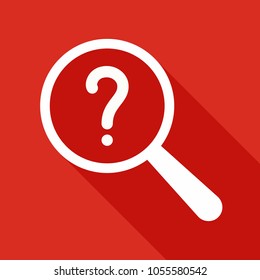 Question Icon Magnifying Glass. Vector illustration