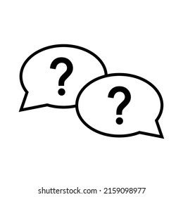 Question icon mark, help or ask bubble graphic symbol, web faq vector illustration .