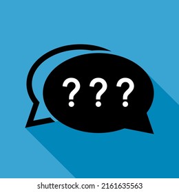 Question icon mark, help or ask bubble graphic symbol, web faq vector illustration .