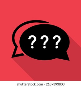 Question icon mark, help or ask bubble graphic symbol, web faq vector illustration .