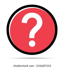 Question icon mark with shadow, help or ask bubble graphic symbol, web faq vector illustration .