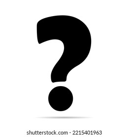 Question icon mark with shadow, help or ask bubble graphic symbol, web faq vector illustration .