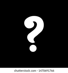 Question Icon On Black Background. Black Flat Style Vector Illustration