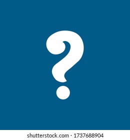 Question Icon On Blue Background. Blue Flat Style Vector Illustration.