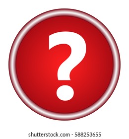 Question icon on red background. Vector illustration.