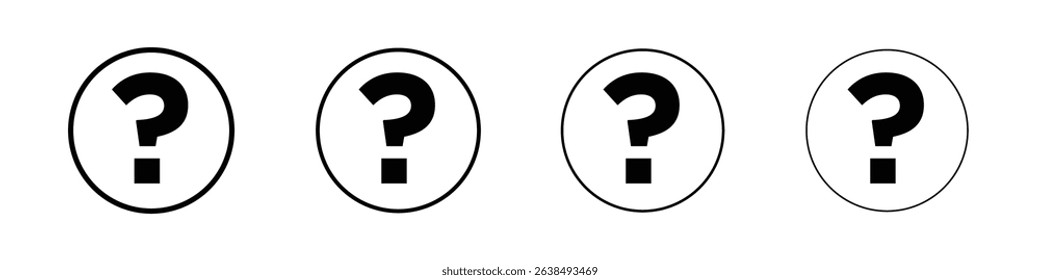 Question Icon Outline sign symbol set