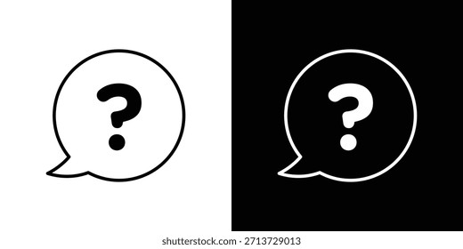 Icono de la pregunta, signo del Vector del contorno, Descarga del diseño del logotipo