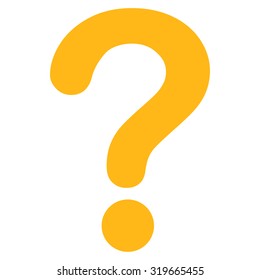 Question icon from Primitive Set. This isolated flat symbol is drawn with yellow color on a white background, angles are rounded.