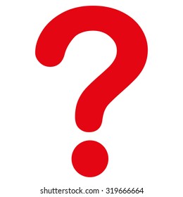 Question icon from Primitive Set. This isolated flat symbol is drawn with red color on a white background, angles are rounded.