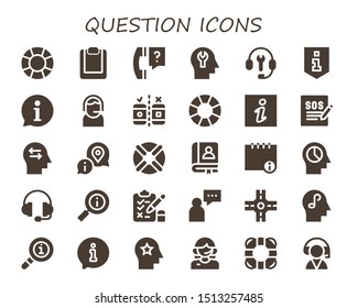 question icon set. 30 filled question icons.  Collection Of - Support, Clipboard, Question, Mind, Customer support, Information, Testing, Lifebuoy, Faq, Info, Test, Supporter icons