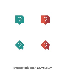 Question Icon Set. Flat Style. Line Style. Solid Style