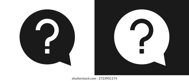 Icono De La Pregunta Fijado Glifo En Fondo Blanco Y Negro