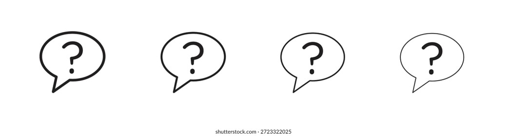 Conjunto de iconos de pregunta, Ilustración, Negro