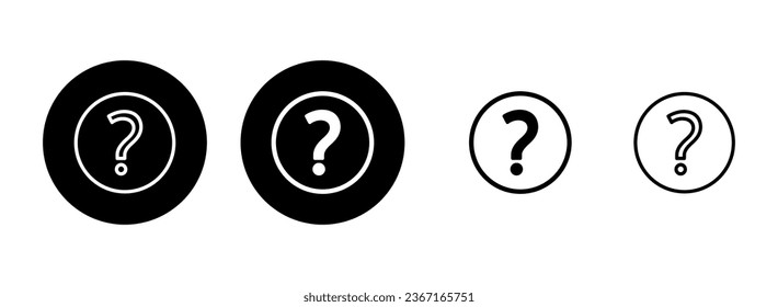Ilustración del conjunto de iconos de preguntas. signo de marca de interrogación y símbolo