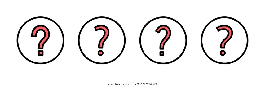 Ilustración del conjunto de iconos de preguntas. signo de marca de interrogación y símbolo
