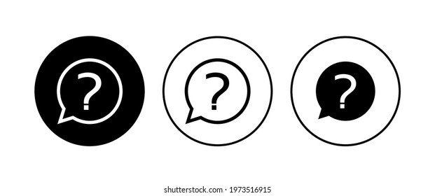 Question icon set. question mark icon vector.