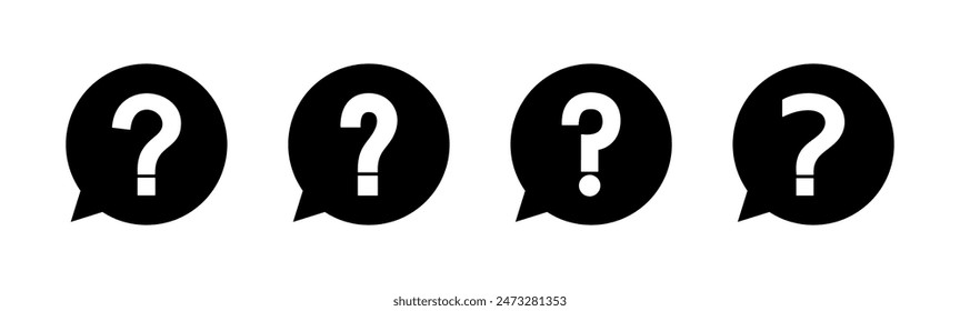 Question icon set. question mark icon vector.