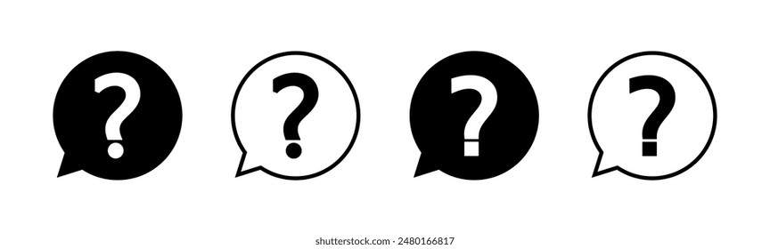 Question icon set. question mark icon vector.