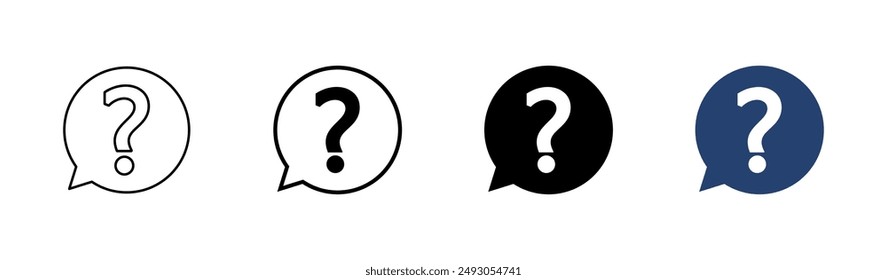 Question icon set. question mark icon vector.