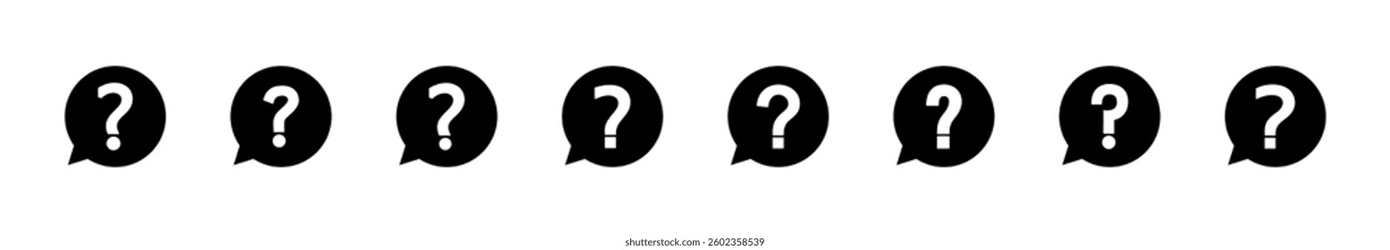 Question icon set. question mark icon vector.