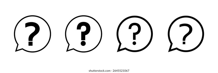 Question icon set. question mark icon vector.