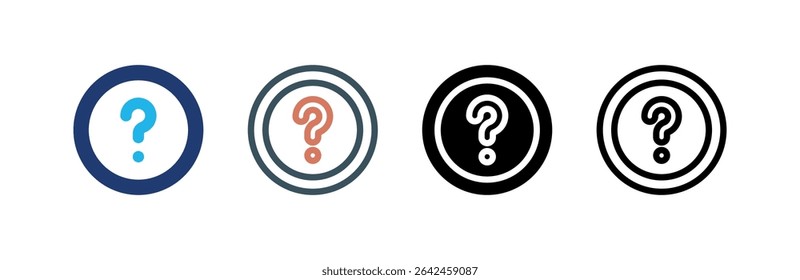 Question icon set multiple style collection. Vector illustration.