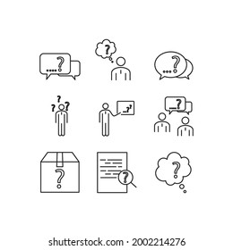 Question icon. Question set symbol vector elements for infographic web.