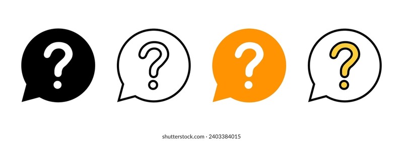 Question icon set vector. question mark sign and symbol