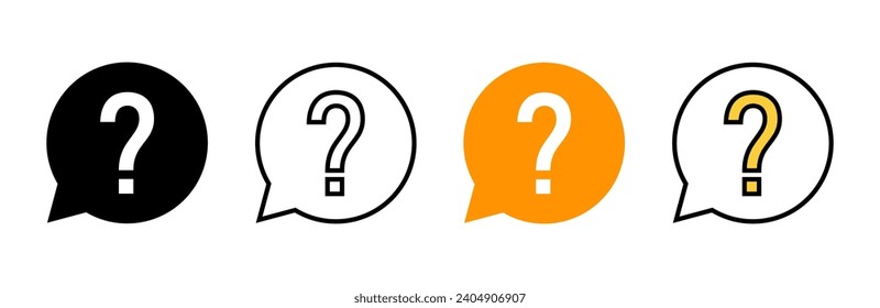 Question icon set vector. question mark sign and symbol