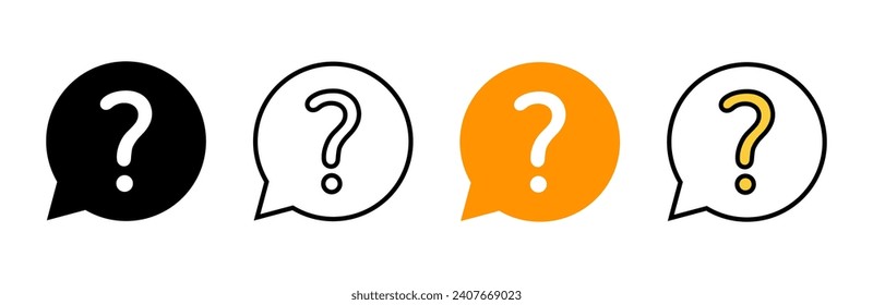 Question icon set vector. question mark sign and symbol