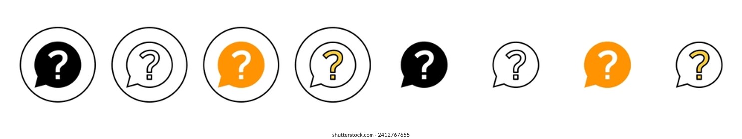 Question icon set vector. question mark sign and symbol