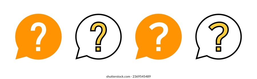 Question icon set for web and mobile app. question mark sign and symbol