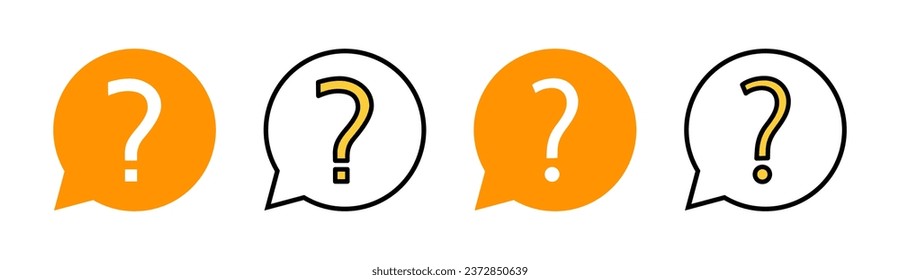 Question icon set for web and mobile app. question mark sign and symbol