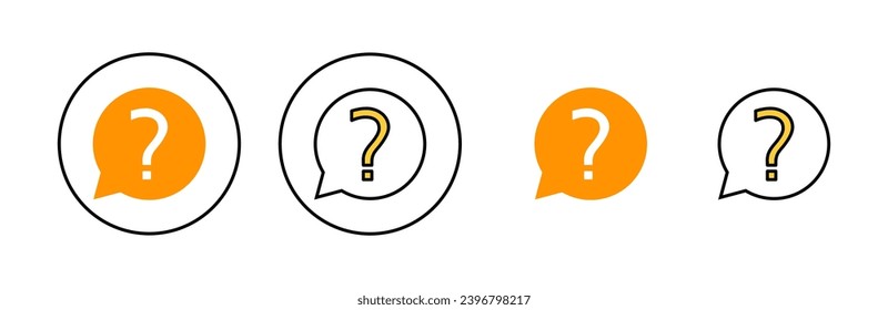 Question icon set for web and mobile app. question mark sign and symbol