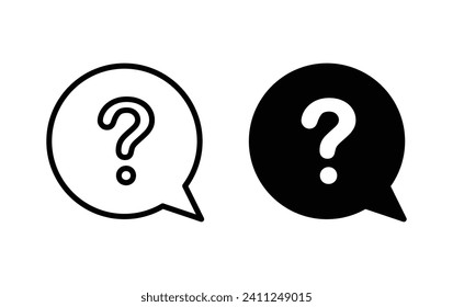 Question icon, question sign vector for web site Computer and mobile app