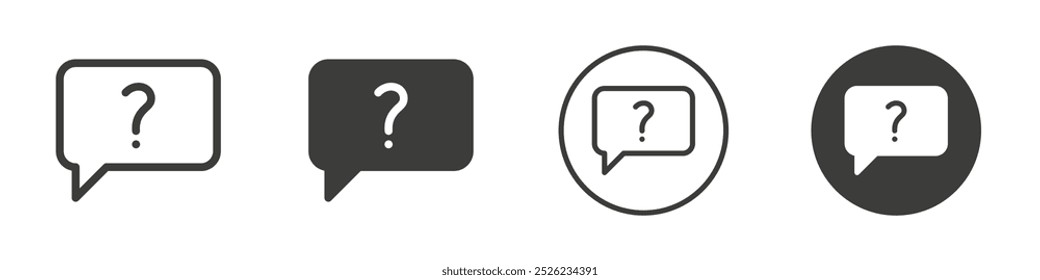 Icono de pregunta Logotipo de Vector de contorno simple